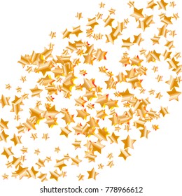 Gold star falling Pattern. Gold Yellow isolated pattern for your project. Astral Design. Chaotic Decor. Modern Creative Starlight Style. Vector illustration for celebration, party, holiday, invitation