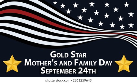 Gold Star Mother’s and Family Day vector banner design. Happy Gold Star Mother’s and Family Day modern minimal graphic poster illustration.