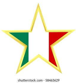 Gold star with a flag of Italy