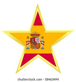 Gold star with a flag of Spain