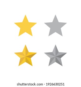 Gold star flat icon on white background