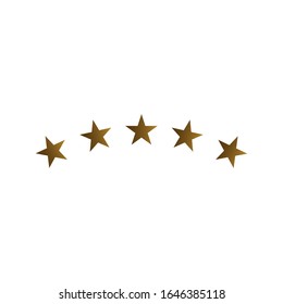 Gold Star flat icon, star rate, ranking, review star one to five stars curve isolated on white background stock illustration