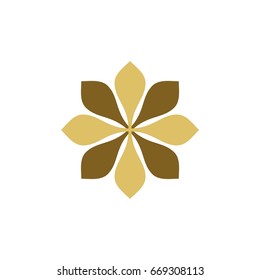 Gold Star Flower Logo Template Illustration Design. Vector EPS 10.