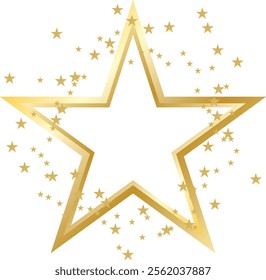 Gold Star with Star Frame Decoration