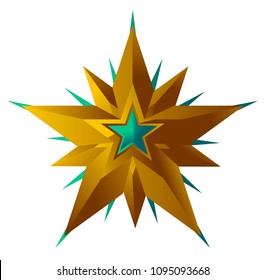 gold star with gem