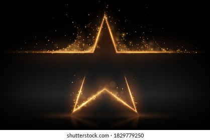 Gold Star With Glowing Sparks Effect