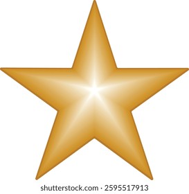 Gold star. Golden Christmas star isolated on white background. Nice illustration of a 3d look Gold star on white background. Star vector collection.