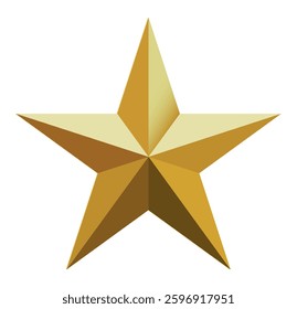 Gold star. Golden Christmas star isolated on white background. Nice illustration of a 3d look Gold star on white background. Star vector collection.
