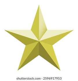 Gold star. Golden Christmas star isolated on white background. Nice illustration of a 3d look Gold star on white background. Star vector collection.