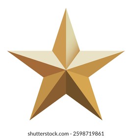 Gold star. Golden Christmas star isolated on white background. Nice illustration of a 3d look Gold star on white background. Star vector collection.