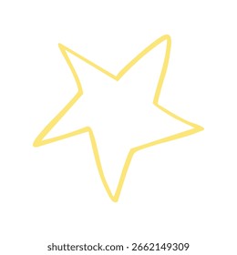 elemento desenhado à mão de estrela dourada