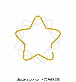 Gold Star icon in flat style on white background vector illustration