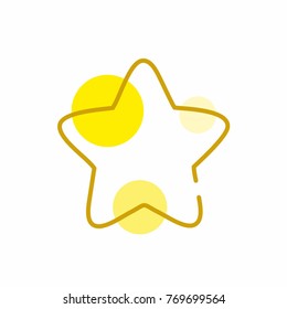 Gold Star icon in flat style on white background vector illustration