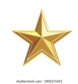 Gold star icon for graphic design projects. Vector illustration.