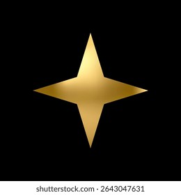 Gold Star icon. Holiday stars art. Art Deco modern design. Geometric Christmas elements. Vector illustration. EPS 10.