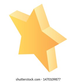 Gold star icon. Isometric of gold star vector icon for web design isolated on white background