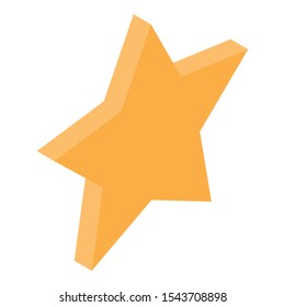 Gold star icon. Isometric of gold star vector icon for web design isolated on white background