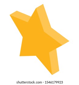 Gold star icon. Isometric of gold star vector icon for web design isolated on white background