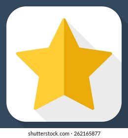 Gold star icon with long shadow