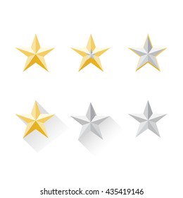 gold star icon set vector illustration 
