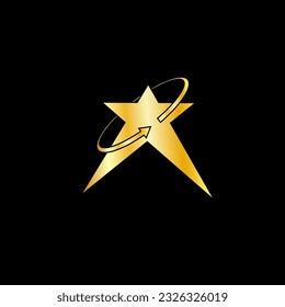 Diseño de plantilla de icono de estrella dorada. diseño. Ilustración del vector 