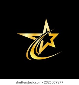 Gold Star icon Template vector illustration design 
