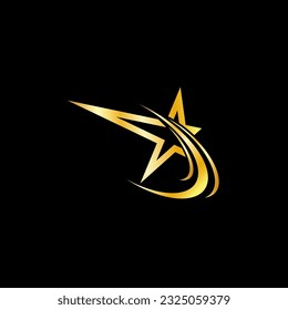 Diseño de la ilustración del vector de la plantilla de icono Gold Star 
