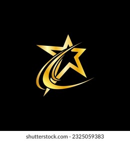 Gold Star icon Template vector illustration design 