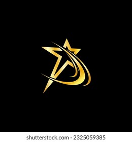 Diseño de la ilustración del vector de la plantilla de icono Gold Star 
