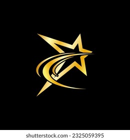 Gold Star icon Template vector illustration design 