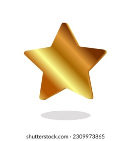 Gold star icon vector eps10. Gold star metal gradient sign.
