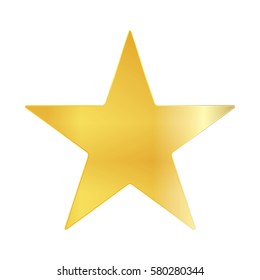 Gold Star Icon Vector Eps10. Gold Star Metal Gradient Sign.