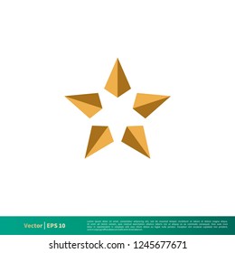 Gold Star Icon Vector Logo Template Illustration Design. Vector EPS 10.