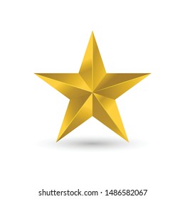 Gold-Stern-Symbol, Star-Symbol-Vektorillustration. Klassischer Rang einzeln. Trendy flaches Lieblingsdesign. 