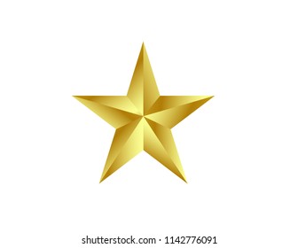 Gold star isolated