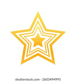 Gold star, isolated on a transparent background. Decorative element. Vector illustration.
