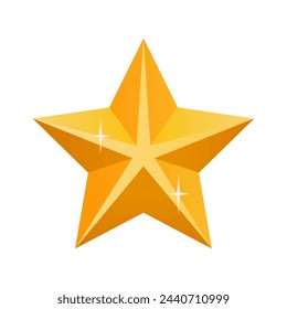 Gold star isolated on a white background