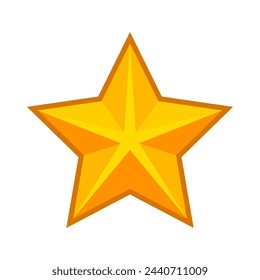 Gold star isolated on a white background