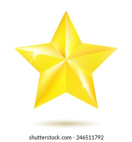 Gold star isolated on white background. Vector Illustration