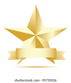 Gold Star Label. Vector