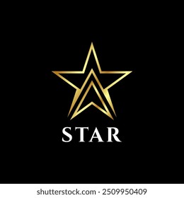 Gold star line icon of award for the champion