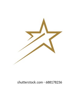 Gold Star Line Logo Template Illustration Design. Vector EPS 10. svg