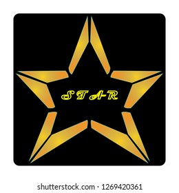 gold star logo for business and technology. vector.