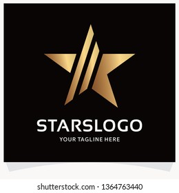 Gold Star Logo Design Template Inspiration