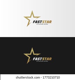 Plantilla de diseño del logotipo Gold Star, vector de diseño del logotipo Elegant Star