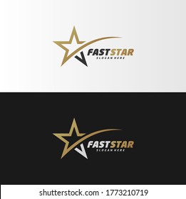 Gold Star logo design template, Elegant Star logo design vector