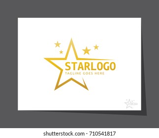 gold star logo icon vector template