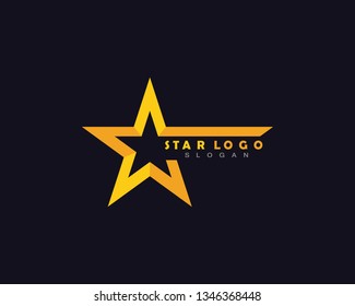 Gold star logo illustration design