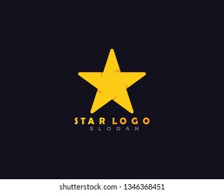 Gold star logo illustration design