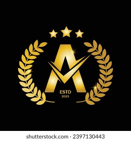  estrella de oro un logo con laurel wreath